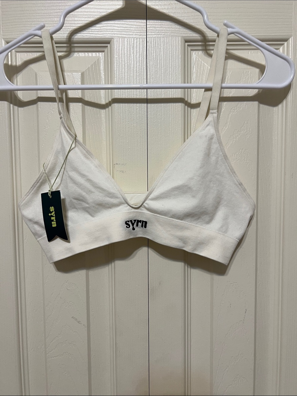 SYRN white Cotton Bralette - Soft Everyday Comfort